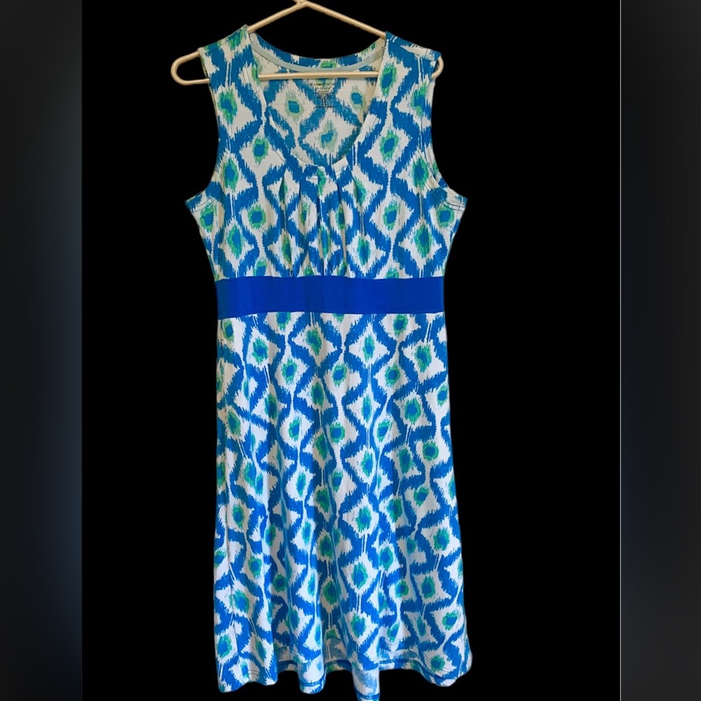 Exofficio Dri Release Dress, Blue/Green, Size medium